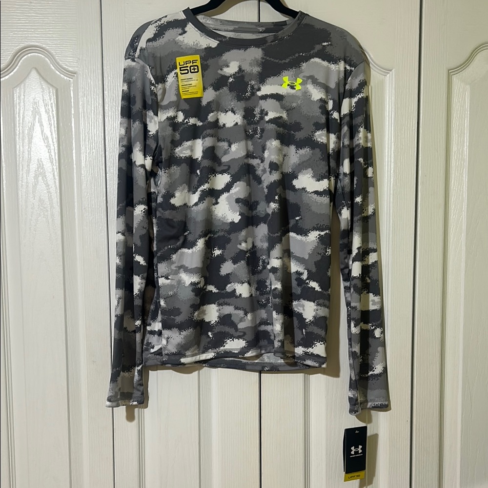 Under Armour Camo Long Sleeve Shirt - Gray and Yellow